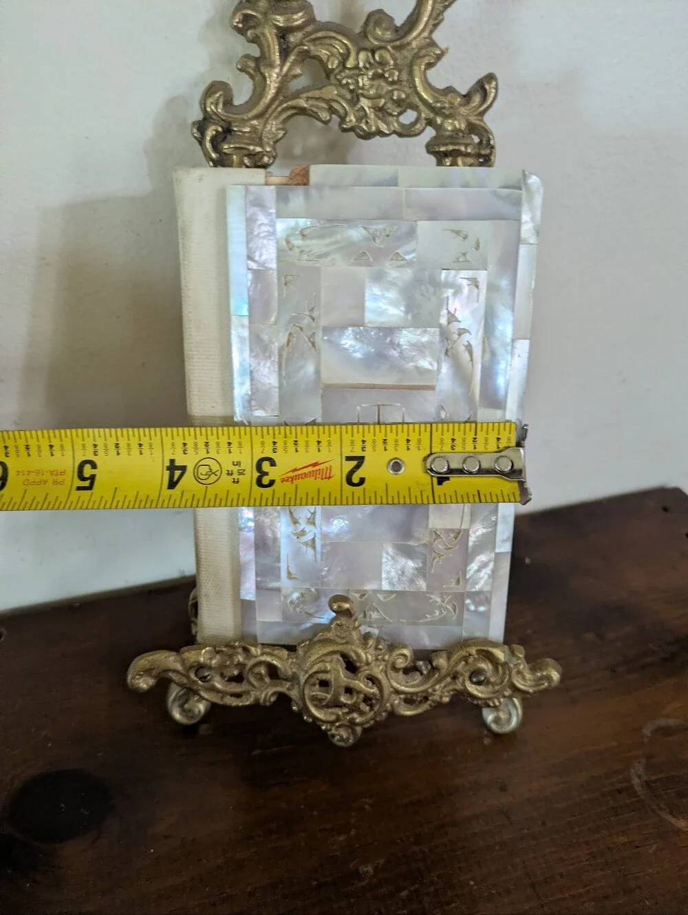 Vintage Mother of Pearl Holy Bible Jerusalem Cross Inlay Mid Century King James